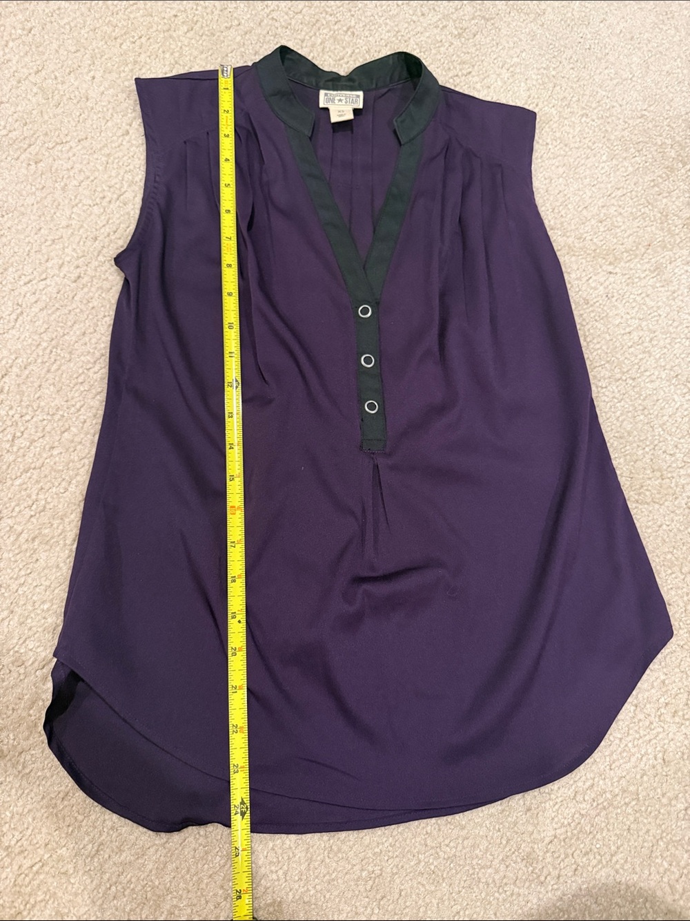 Converse Sleeveless Plum Blouse with Black Trim - Picture 6 of 8